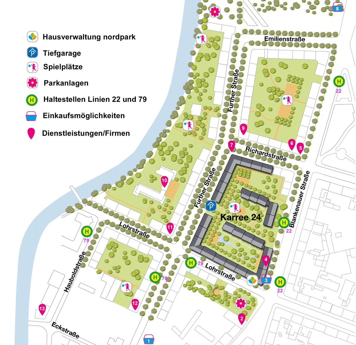 Lageplan nordpark